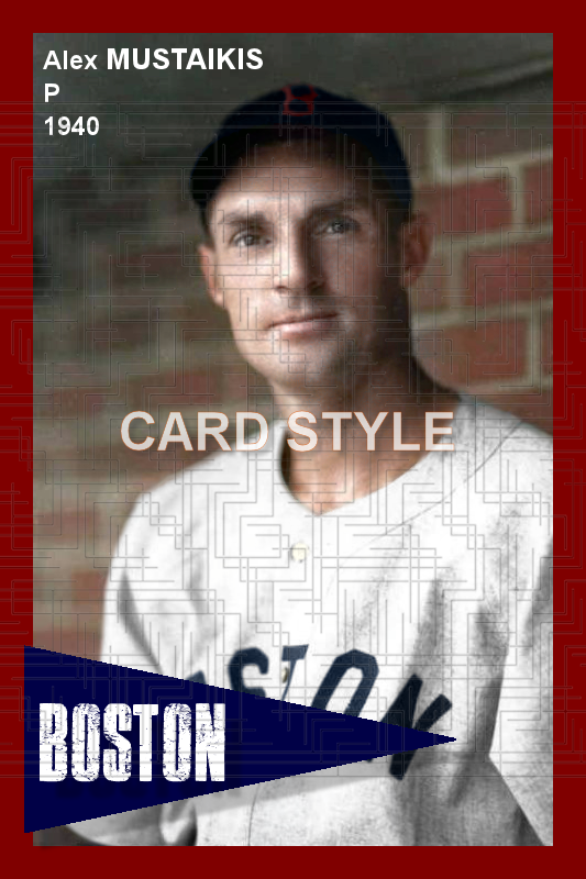 Alex Mustaikis - 1940 Boston Red Sox - choose a size & style