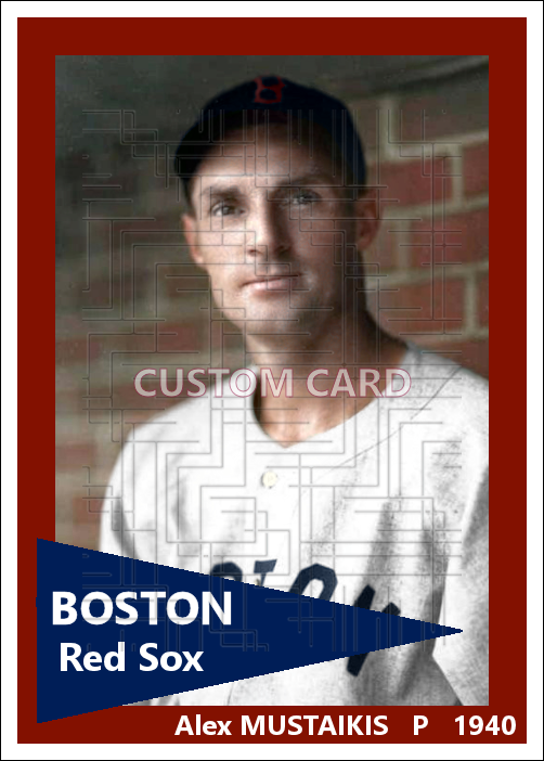 Alex Mustaikis - 1940 Boston Red Sox - choose a size & style