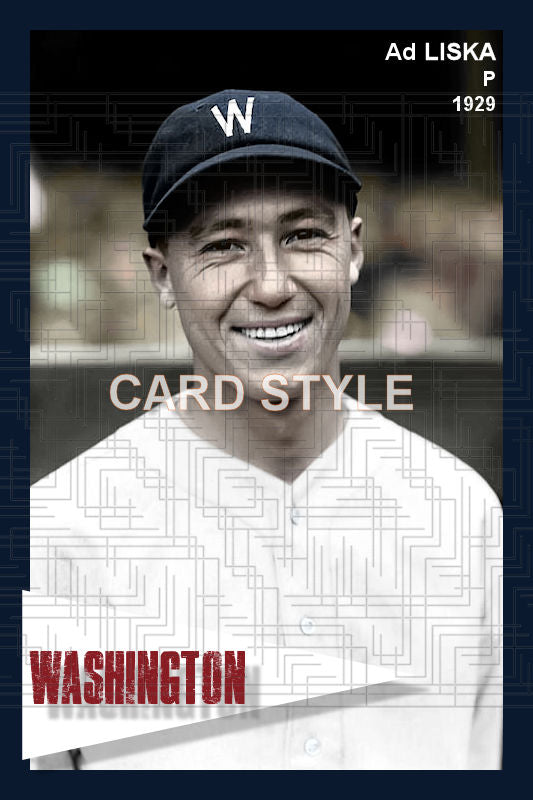 Ad Liska - 1929 Washington Senators - choose a size & style