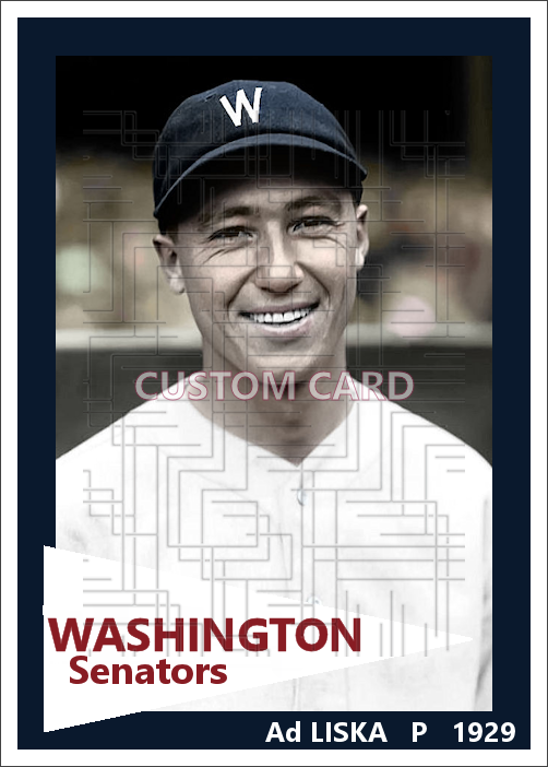 Ad Liska - 1929 Washington Senators - choose a size & style