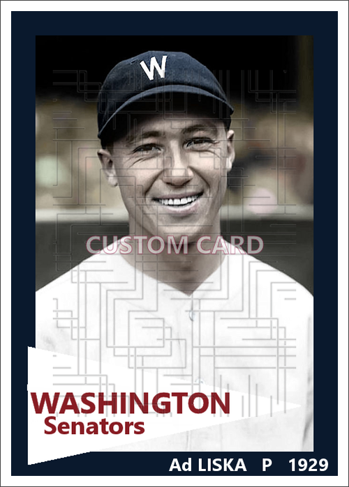 Ad Liska - 1929 Washington Senators - choose a size & style
