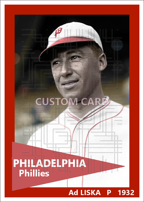 Ad Liska - 1932 Philadelphia Phillies - choose a size & style