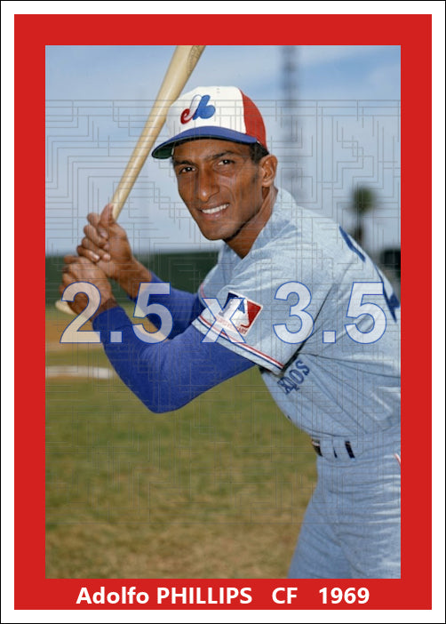 Adolfo Phillips - 1969 Montreal Expos - choose a size & style
