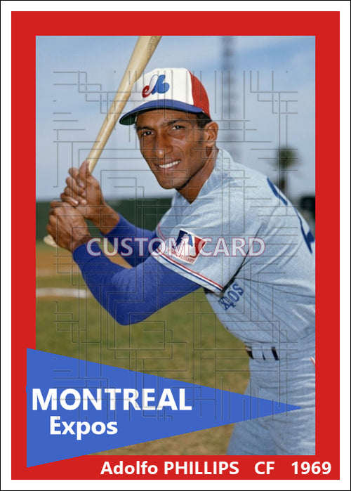 Adolfo Phillips - 1969 Montreal Expos - choose a size & style