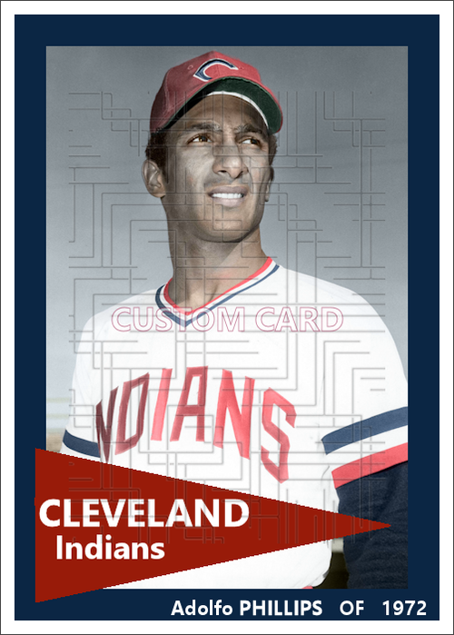 Adolfo Phillips - 1972 Cleveland Indians - choose a size & style