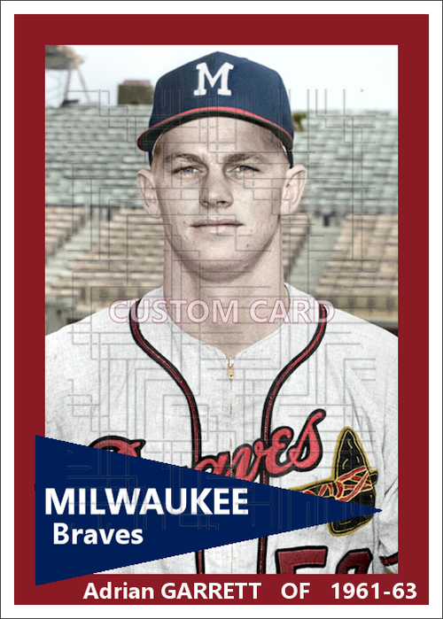 Adrian Garrett - 1961-63 Milwaukee Braves - choose a size & style