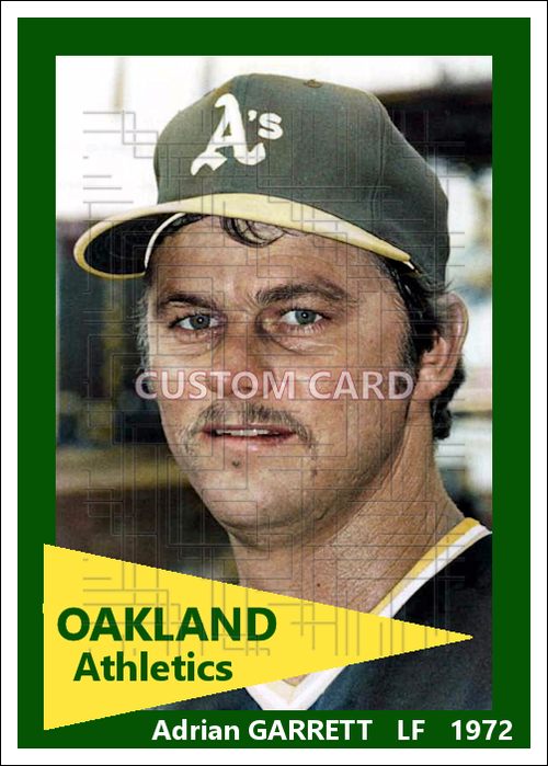 Adrian Garrett - 1972 Oakland Athletics - choose a size & style