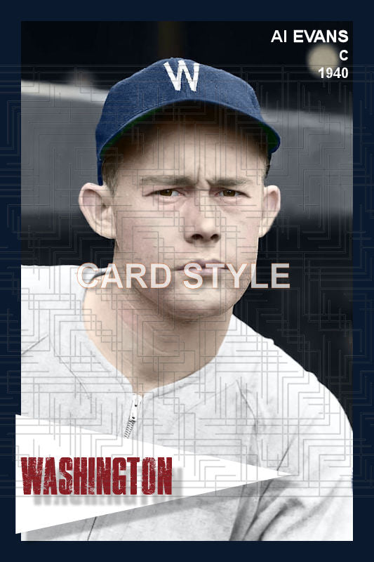 Al Evans - 1940 Washington Senators - choose a size & style
