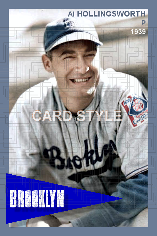 Al Hollingsworth - 1939 Brooklyn Dodgers - choose a size & style