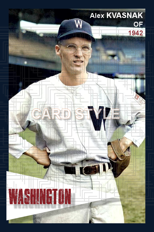Al Kvasnak - 1942 Washington Senators - choose a size & style