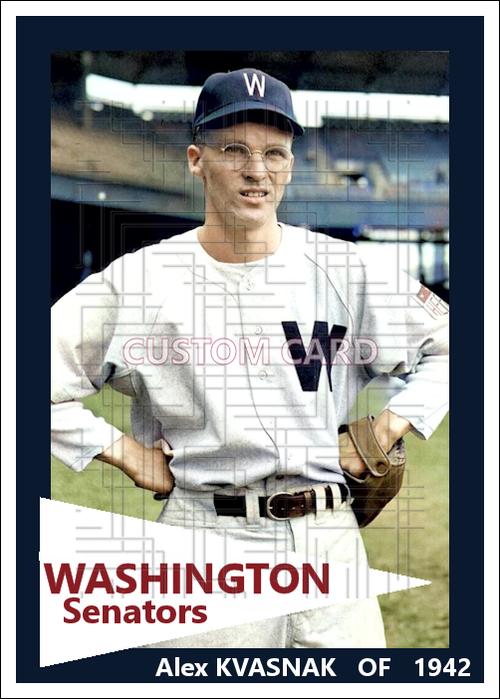Al Kvasnak - 1942 Washington Senators - choose a size & style