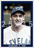 Al Milnar - 1940 Cleveland Indians - choose a size & style