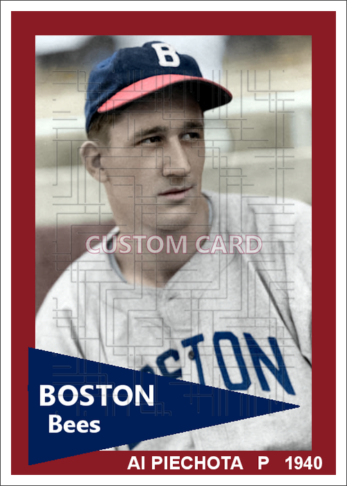 Al Piechota - 1940 Boston Bees - choose a size & style