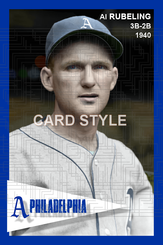 Al Rubeling - 1940 Philadelphia Athletics - choose a size & style