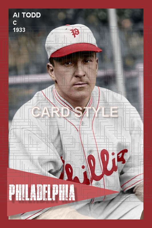 Al Todd - 1933 Philadelphia Phillies - choose a size & style