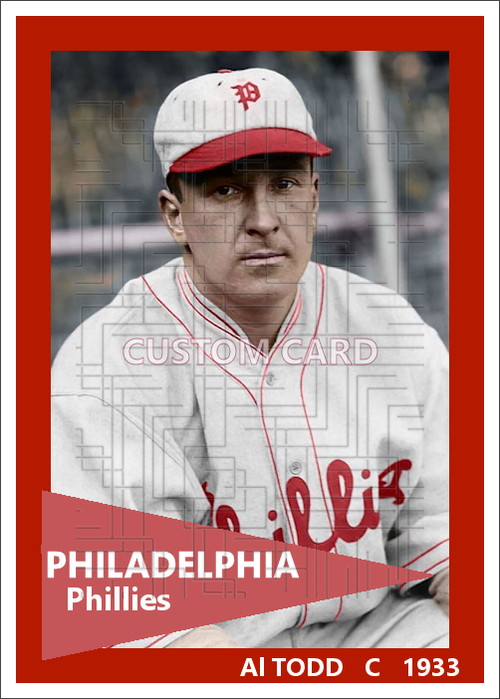 Al Todd - 1933 Philadelphia Phillies - choose a size & style