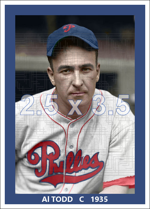 Al Todd - 1935 Philadelphia Phillies - choose a size & style