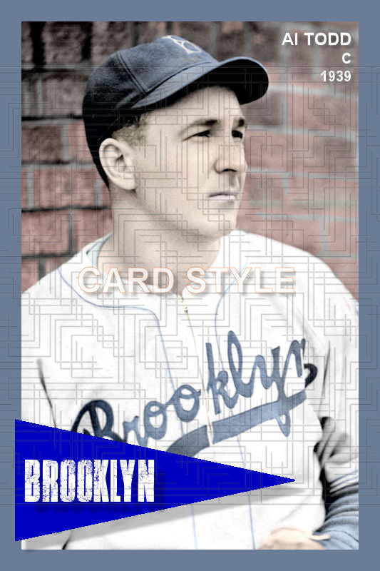 Al Todd - 1939 Brooklyn Dodgers - choose a size & style