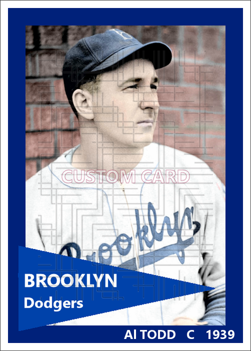Al Todd - 1939 Brooklyn Dodgers - choose a size & style