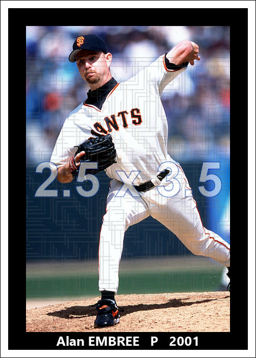 Alan Embree - 2001 San Francisco Giants - choose a size & style