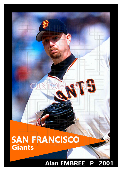 Alan Embree - 2001 San Francisco Giants - choose a size & style