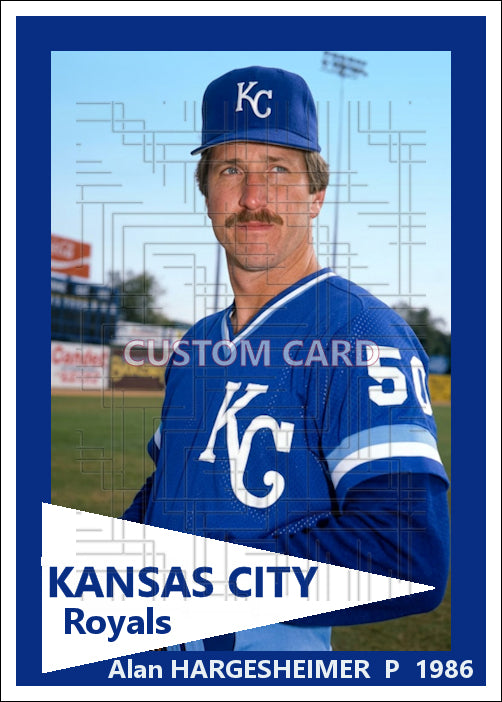 Alan Hargesheimer - 1986 Kansas City Royals - choose a size & style
