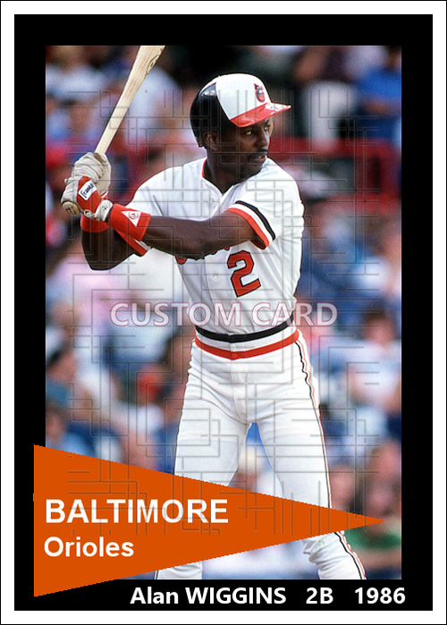 Alan Wiggins - 1986 Baltimore Orioles - choose a size & style