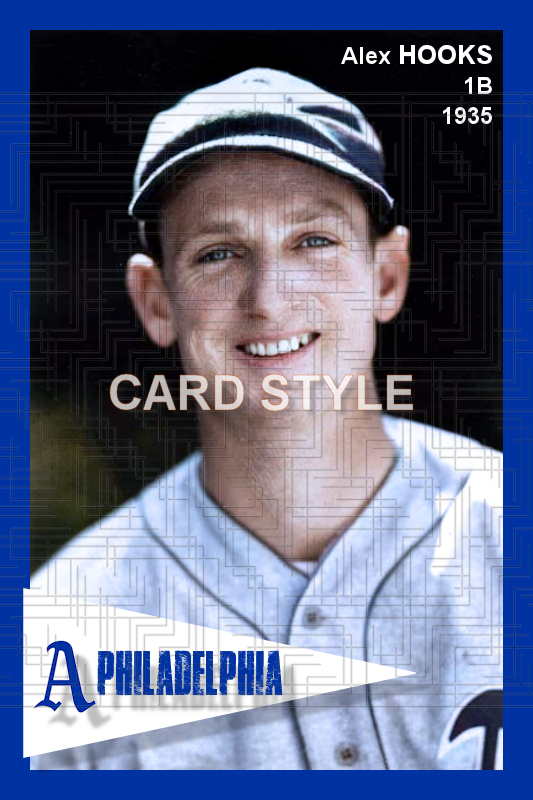 Alex Hooks - 1935 Philadelphia Athletics - choose a size & style