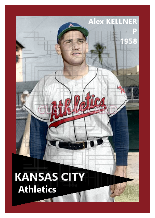 Alex Kellner - 1958 Kansas City Athletics - choose a size & style