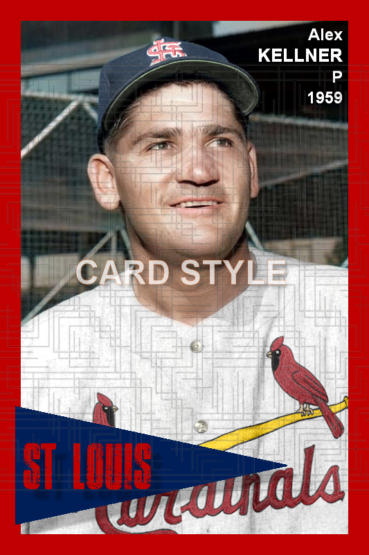 Alex Kellner - 1959 St. Louis Cardinals - choose a size & style