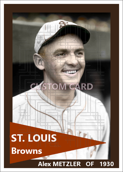 Alex Metzler - 1930 St. Louis Browns - choose a size & style