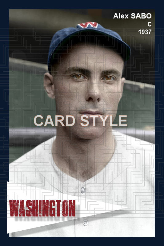Alex Sabo - 1937 Washington Senators - choose a size & style