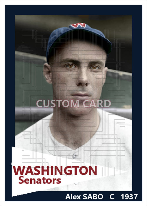 Alex Sabo - 1937 Washington Senators - choose a size & style