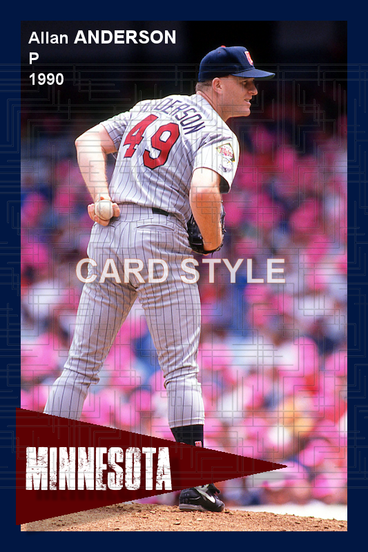 Allan Anderson - 1990 Minnesota Twins - choose a size & style