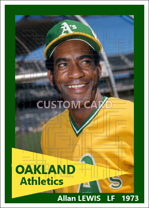 Allan Lewis - 1973 Oakland Athletics - choose a size & style