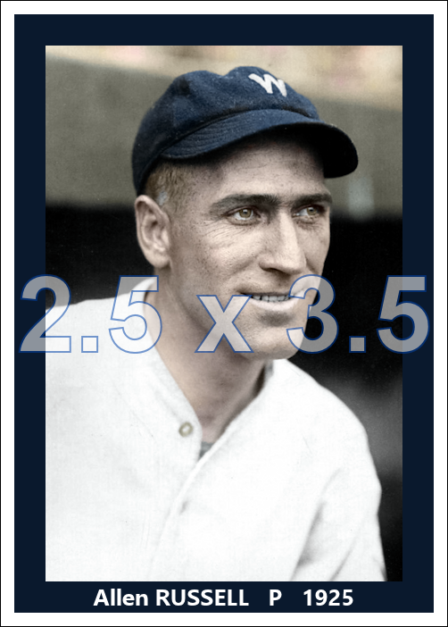Allen Russell - 1925 Washington Senators - choose a size & style