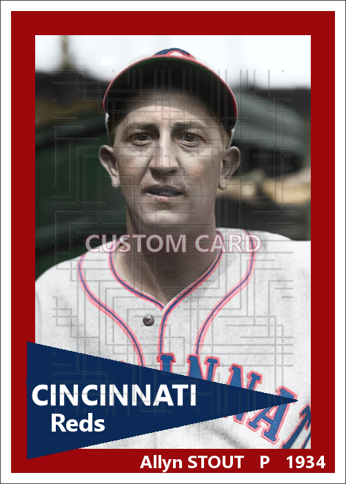 Allyn Stout - 1934 Cincinnati Reds - choose a size & style
