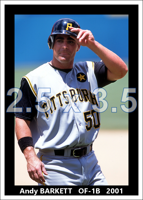Andy Barkett - 2001 Pittsburgh Pirates - choose a size & style