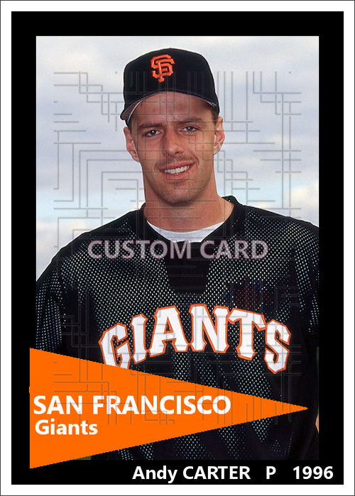 Andy Carter - 1996 San Francisco Giants - choose a size & style