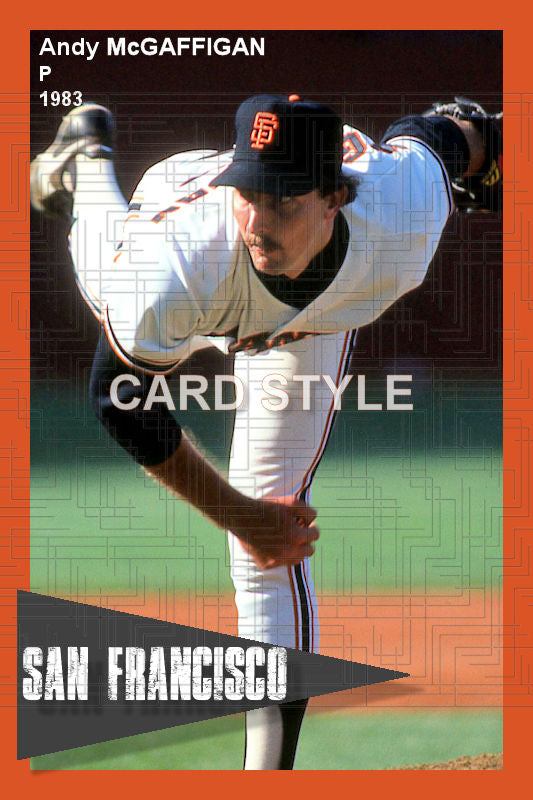 Andy McGaffigan - 1983 San Francisco Giants - choose a size & style