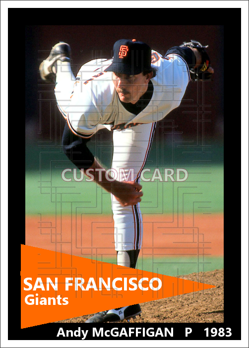 Andy McGaffigan - 1983 San Francisco Giants - choose a size & style