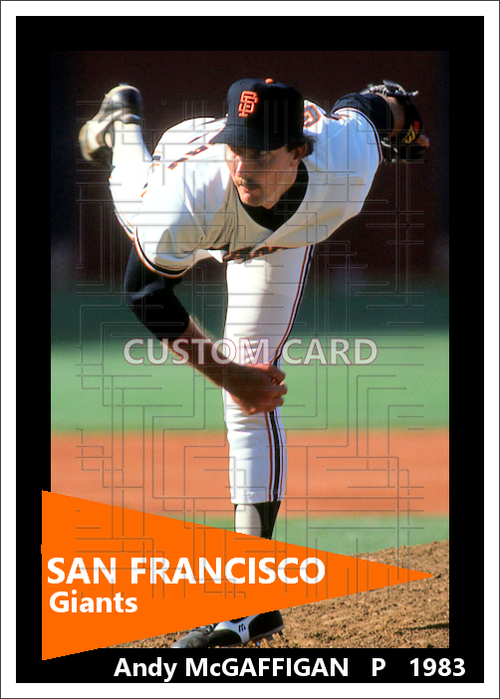 Andy McGaffigan - 1983 San Francisco Giants - choose a size & style