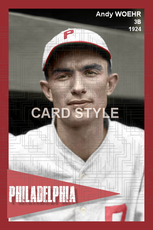 Andy Woehr - 1924 Philadelphia Phillies - choose a size & style