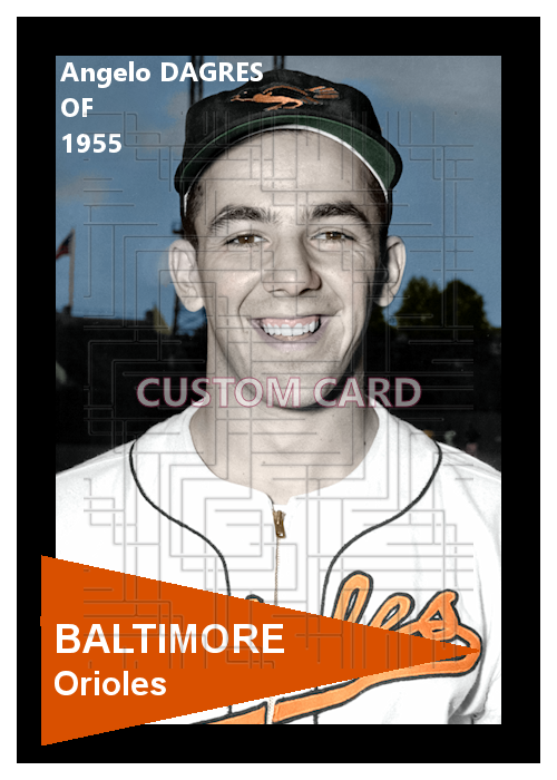 Angelo Dagres - 1955 Baltimore Orioles - choose a size & style