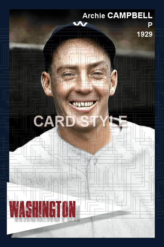Archie Campbell - 1929 Washington Senators - choose a size & style