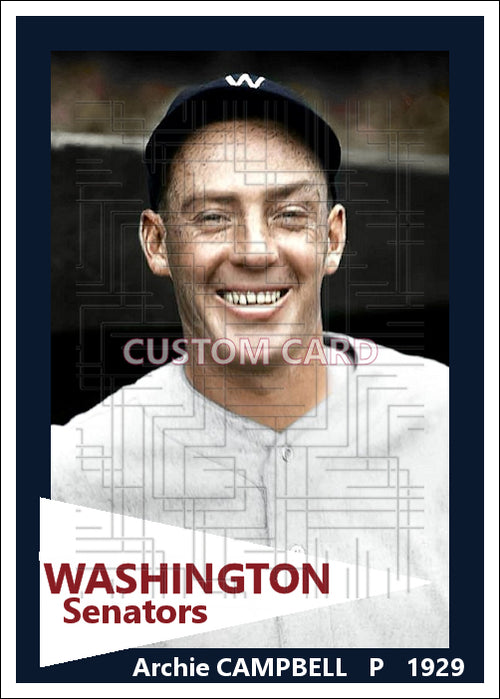 Archie Campbell - 1929 Washington Senators - choose a size & style