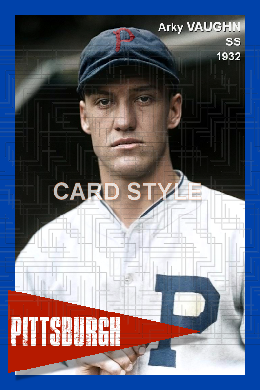 Arky Vaughan - 1932 Pittsburgh Pirates - choose a size & style