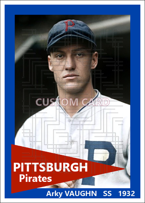 Arky Vaughan - 1932 Pittsburgh Pirates - choose a size & style