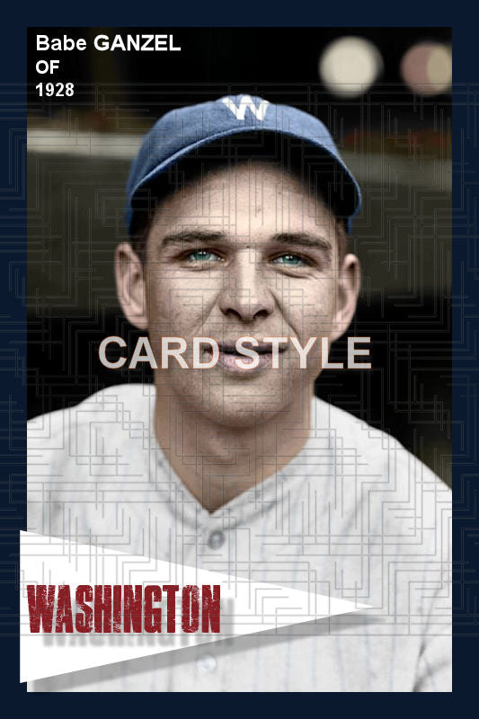 Babe Ganzel - 1928 Washington Senators - choose a size & style
