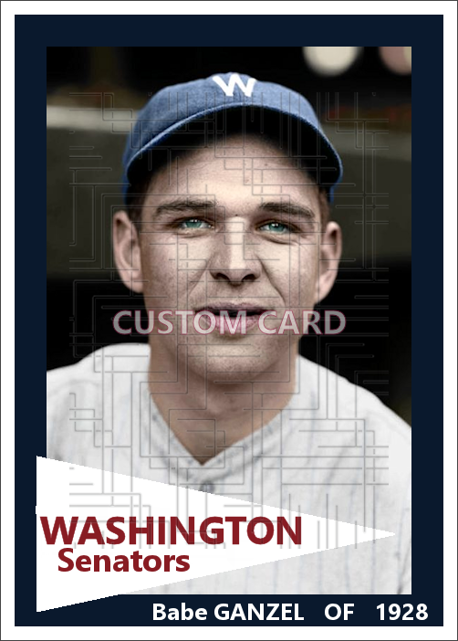 Babe Ganzel - 1928 Washington Senators - choose a size & style